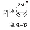 Plafoniera PONT 2-Lampadine, focalizzabile IP20