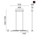Helestra Luci a sospesione SALLY IP20, cromo, nichel opaco, satinato dimmerabile