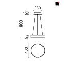 LED Pendelleuchte LIV 40, IP20, Ø 40cm, 49W 2900K 3650lm, CRi >90, Höhe verstellbar, dimmbar