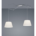 Helestra Pendant luminaire CERTO 1, 2 flames, E27, IP20, chrome / shade chintz white