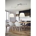 Helestra Pendant luminaire CERTO 1, 2 flames, E27, IP20, chrome / shade chintz white