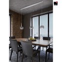 Helestra LED Pendant luminaire FLUTE LED, Balken, 3 flames, IP20, chrome