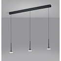 Luci a sospesione FLUTE 3-Lampadine IP20, satinato, cromo nero dimmerabile