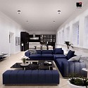 Helestra Luminaire de plafond ETO IP20, noir, blanche gradable