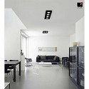 Helestra ceiling luminaire NOMI 4 flames, square LED IP20, black dimmable