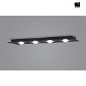 ceiling luminaire NOMI 4 flames, square, long LED IP20, black dimmable