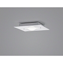 LED Deckenleuchte NOMI, IP20, 1-flammig, 23 x 23cm, 7W 2700K 480lm, dimmbar, Stahl + Murano-Glas, wei matt