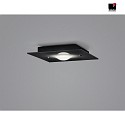 Helestra Plafoniera NOMI 1-Lampadina, piazza LED IP20, nero opaco dimmerabile