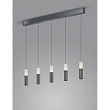 Luci a sospesione LIDOS 5-Lampadine, diretto / indiretto IP20, cromo nero dimmerabile