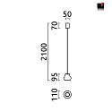 Helestra LED Pendelleuchte FOU, IP20, 6W 2700K 380lm, CRi >90, schaltbar, mattschwarz / Glas grau, Ø11cm