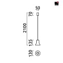 Helestra LED Pendelleuchte FOU, IP20, 6W 2700K 380lm, CRi >90, schaltbar, mattschwarz / Glas grau, Ø13cm