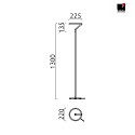 Helestra Lampadaire ELARA avec interrupteur LED IP20, or, noir gradable