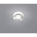 Helestra LED Au�endeckenleuchte POSH, IP65, 6W 3000K 320lm, Glaslinse klar / Aluminium-Druckguss, mattwei�