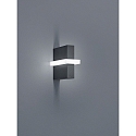 Luminaire mural dextrieur OKI angulaire, avec diffuseur IP54, graphite, satin gradable
