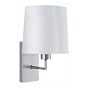 Wall lamp HAVANNA, round, E14, matt nickel / cream white shade, mother-of-pearl effect (washable)