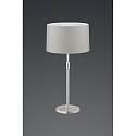 Table lamp LOOP, height 55-75cm, E27, with cable switch, matt nickel / chrome / light grey chintz shade
