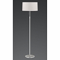 Floor lamp LOOP, height 115-160cm, 3x E27, with series pull switch , matt nickel / chrome / white chintz shade