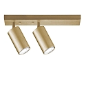 Spotlight CAMINO for wall or ceiling, 2-flame, 2x GU10, rotatable & swiveling, ML Brass