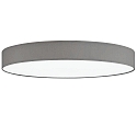 LED ceiling luminaire LUNA,  78cm, 48W 3000K 5500lm, white fabric cover below, dimmable, light grey chintz