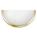 Wandleuchte ORBIS, halbrund, 25 x 13 x 8cm, E27, Glas wei satiniert, gold matt