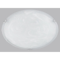 Ceiling luminaire RUN,  40cm, 2x E27, white alabaster glass, matt nickel