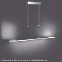 LED pendant luminaire CLAREO, length 170cm, variable height, outer parts 2x 350 swiveling, 42W 2700K 5250lm, ML Brass