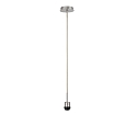 Pendant lamp suspension MIKADO, length 150cm, E27, without shade, matt nickel, beige fabric coated cable