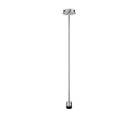 Pendant lamp suspension MIKADO, length 150cm, E27, without shade, matt nickel, grey fabric coated cable