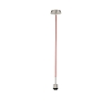 Pendant lamp suspension MIKADO, length 150cm, E27, without shade, matt nickel, fire red coated cable