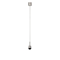 Pendant lamp suspension LOOP for ceiling hook, length 150cm, without shade, matt nickel / transparent cable