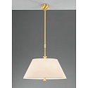 Pendelleuchte ROYCE, hhenverstellbar 80-120cm,  50cm, 3x E27,messing matt / blank / Schirm Chintz creme