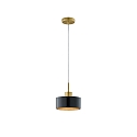 Pendant luminaire CARACAS, 1-flame, 19cm, incl. FARLUMA LED GU10 8W 3000K 650lm, dimmable, ML Brass / black / gold leaf