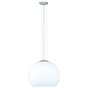 Pendant luminaire BOLERO, E27, matt opal glass / matt nickel,  40cm / height 150cm, max. 57W