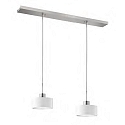 Pendant luminaire CARACAS, 2-flame, incl. 2x FARLUMA LED GU10 8W 3000K 650lm, dimmable, ML Platinum / white / silver leaf