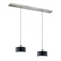 Pendant luminaire CARACAS, 2-flame, incl. 2x FARLUMA LED GU10 8W 3000K 650lm, dimmable, ML Platinum / black / silver leaf