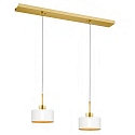Pendant luminaire CARACAS, 2-flame, incl. 2x FARLUMA LED GU10 8W 3000K 650lm, dimmable, ML Brass / white / gold leaf (inside)