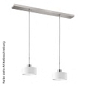 Pendant luminaire CARACAS, 2-flame, incl. 2x FARLUMA LED GU10 8W 3000K 650lm, dimmable, white / black / silver leaf (inside)