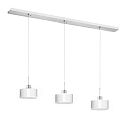 Pendant luminaire CARACAS 3-flame, incl. 3x FARLUMA LED GU10 8W 3000K 650lm, dimmable, ML Platinum / white / silver leaf