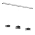 Pendant luminaire CARACAS 3-flame, incl. 3x FARLUMA LED GU10 8W 3000K 650lm, dimmable, ML Platinum / black / silver leaf