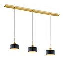Pendant luminaire CARACAS 3-flame, incl. 3x FARLUMA LED GU10 8W 3000K 650lm, dimmable, ML Brass / black / gold leaf (inside)