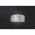 LED wall lamp ALEA, semicircular, chintz, topside and bottom closed, incl. 2x G9 LED 3.5W 3000K 350lm, dimmable, silver leaf