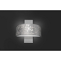 LED wall lamp GEA, semicircular, 2x G9, matt nickel / silver leaf shade