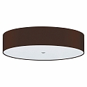 Ceiling luminaire ALEA,  50cm, 3x E27, matt nickel / acrylic cover / chintz shade, mocha
