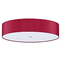 Ceiling luminaire ALEA,  60cm, 3x E27, matt nickel / acrylic cover / chintz shade, ruby
