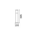 Ideal Lux Outdoor Pollerleuchte TRONCO,Höhe: 60,5cm, 1xE27, IP65, schwarz