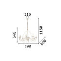 Chandelier CORTE SP8 , 8 flames, E14, antique white