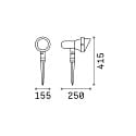 Ideal Lux Outdoor Bodenstrahler TERRA PT1 BIG, E27, Anthrazit