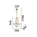 Lustre CAESAR SP6 6 flammes G9 IP20, chrome 