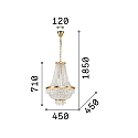 Chandelier CAESAR SP9, 9 flames, G9, 40W, chrome