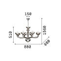 Ideal Lux Lampadario CASANOVA SP8 8-Lampadine E14 IP20, trasparente 